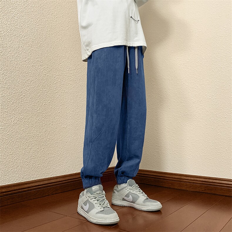 2024秋冬新款港风字母刺绣宽松束脚休闲裤运动裤K238-P60,男装休闲裤,星座914-3