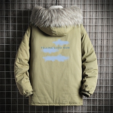 MM48143-P130冬季大毛领衣男士大码加厚袄男服网格挂拍，男装棉衣，电商A040A