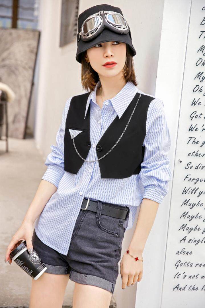 春季新款小衫链条假两件，其它，林依芭莎(1F)