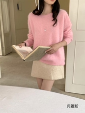 2025年秋季宽松型通勤单件长袖羊毛衫，女装羊毛衫，纳驰羊绒