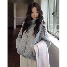 菱格纹白色连帽羽绒棉服女冬季短款休闲加厚棉衣外套M211，男装棉衣，星座1116A（原606A-3）