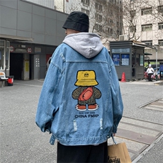 大货牛仔外套男春高街hiphop痞帅炸街夹克宽松上衣JK1037-P88，男装夹克，星座1103-3
