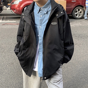1克莱因蓝冲锋衣中性风大码M-5XL抽绳连帽夹克男JK7569P75控99图片