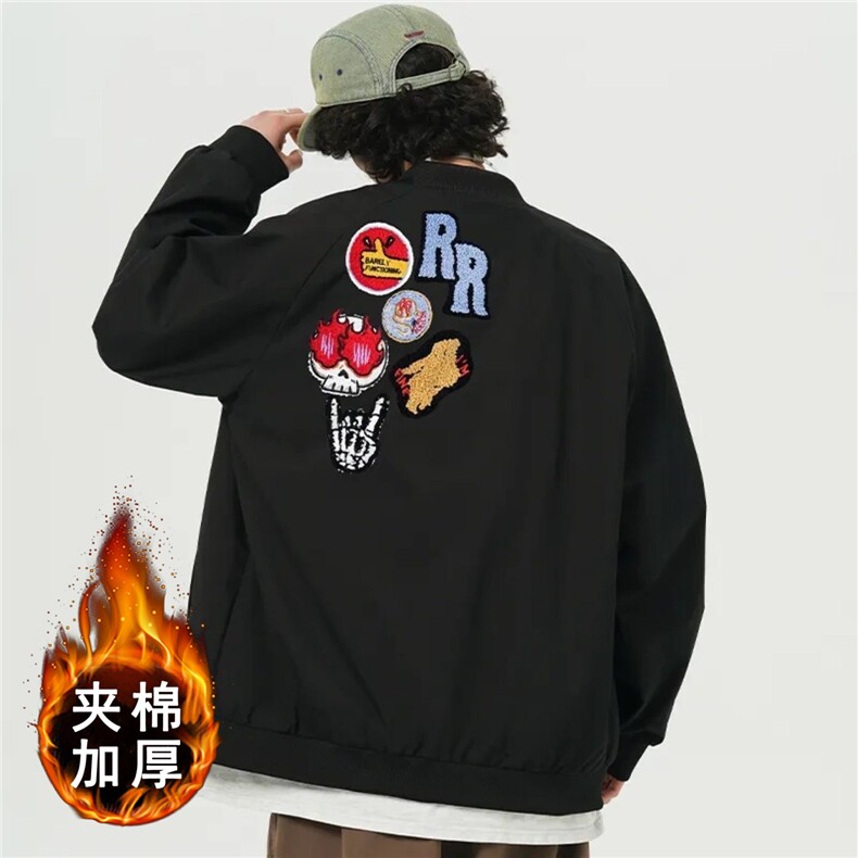 1506/QSS8800/P63秋冬新款徽章字母棒球服外套图片
