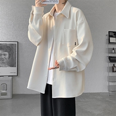 8XL-M春季衬衫外套纯色大码复古宽松轻熟风穿搭长袖衬衣CS9003P58，男装衬衫，电商B238