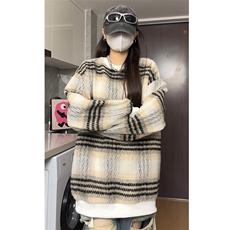 秋冬重磅卫衣毛呢格子外套日系宽松卫衣港风大码A017WY011P55，女装短外套，电商A017