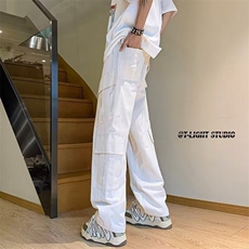 美式机能工装裤男女高街宽松潮牌多口袋休闲长裤ins潮K6421-P45，男装工装外套，星座412-3