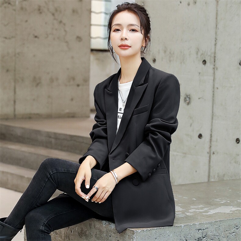 小众设计感西装外套女春秋天高级感休闲气质女神范西服潮牌双排扣,女装西装,韩蔻秀