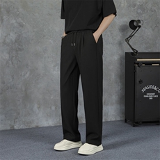 西裤男直筒宽松潮流垂感阔腿裤男生休闲运动裤百搭长裤6033P43，男装西裤，星座410-2