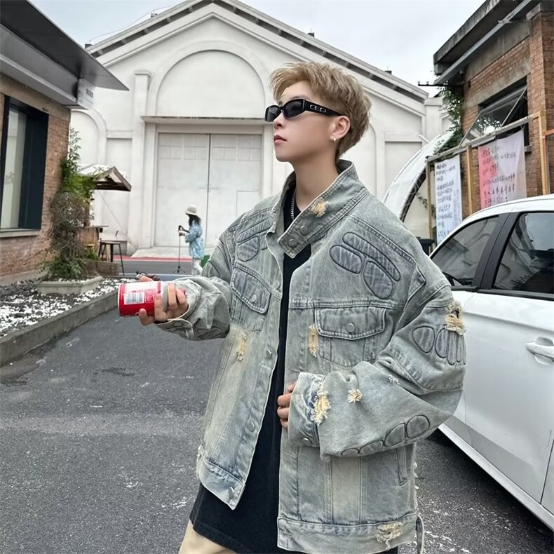 牛仔夹克美式复古刺绣外套JK0829-P95,男装夹克,星座308B-1