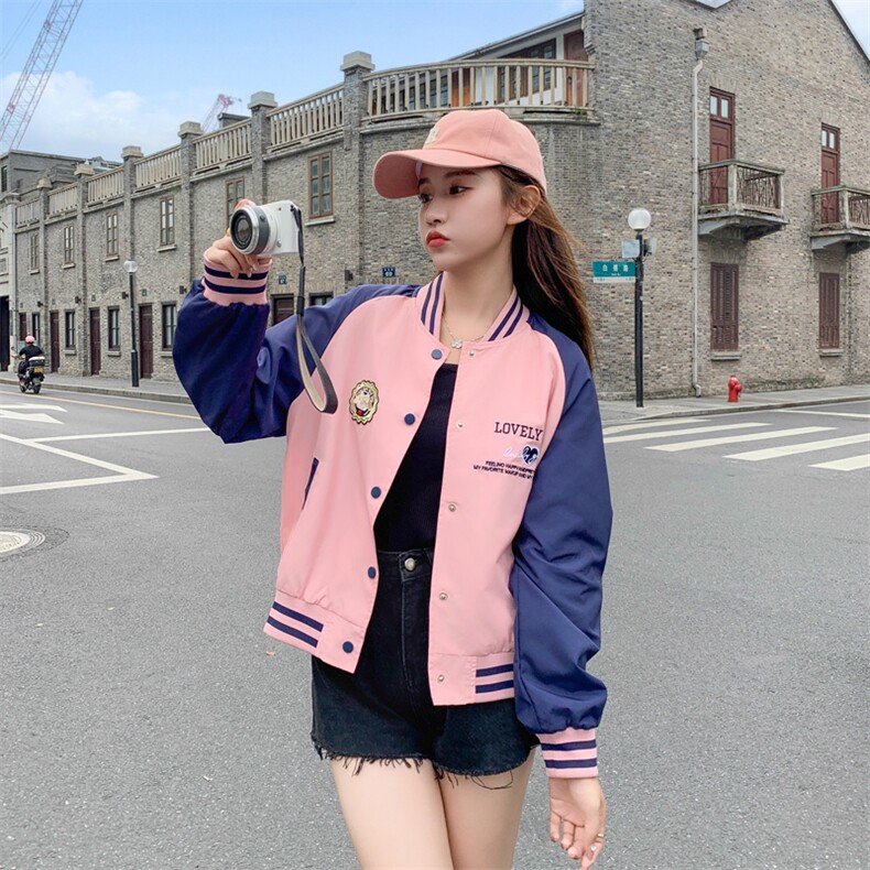 182-8515-P125-K178-粉色少女感拼接短外套，女装短外套，帛香坊