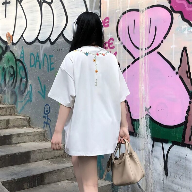 万针全刺绣工艺抖音得物高品质260克重磅纯棉双纱美式高街短袖T恤,男装T恤,电商A486