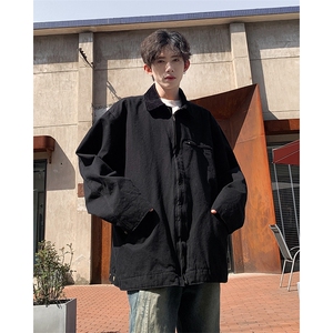 秋季新款港风日系复古纯棉帆布双层翻领夹克外套男潮 JK1287-P78图片