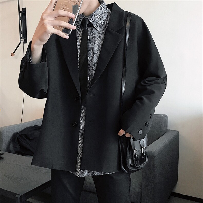 现货2025秋季韩版潮流小西装外套港风宽松西服男X02P75,男装西服套装,电商B276A