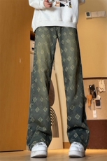 B221美式ins高街宽松直筒个性提花牛仔裤LK24399-特P52控88，男装牛仔裤，电商B221