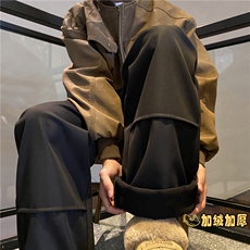 2025冬季新款美式简约加绒宽松运动休闲卫裤B315-K861JR-p55控78，男装休闲裤，电商B315