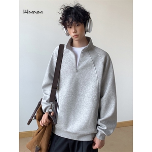1506/QJYM060/P43春季新款套头立领开衫休闲上衣时尚半拉链外套潮图片