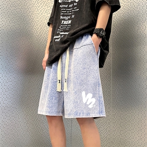 2023夏季高级感短裤男复古宽松直筒潮流高街休闲裤子XD22991-P45图片