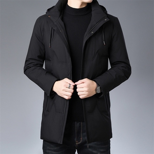 XS98208冬季男士羽绒服男装连帽中长款白鸭绒潮流加厚保暖P220图片