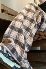 8XL-M特大码加厚毛呢料格子休闲裤宽松男裤毛呢裤K946P60加绒P70，男装休闲裤，电商D206-1