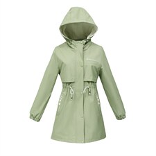 法Moaks连帽风衣女春秋新款中长款时尚英伦风收腰外套潮，女装风衣，靓星雨