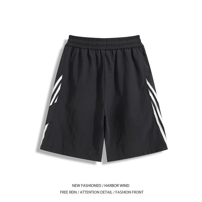 抖音品质夏季新款美式条纹宽松休闲五分裤B315-K25791-特p25控48,男装休闲裤,电商B315