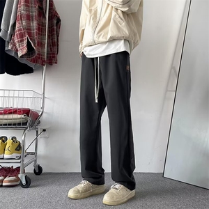 男士休闲裤春夏季宽松垂感直筒卫裤男生秋款阔腿运动长裤 K3072图片