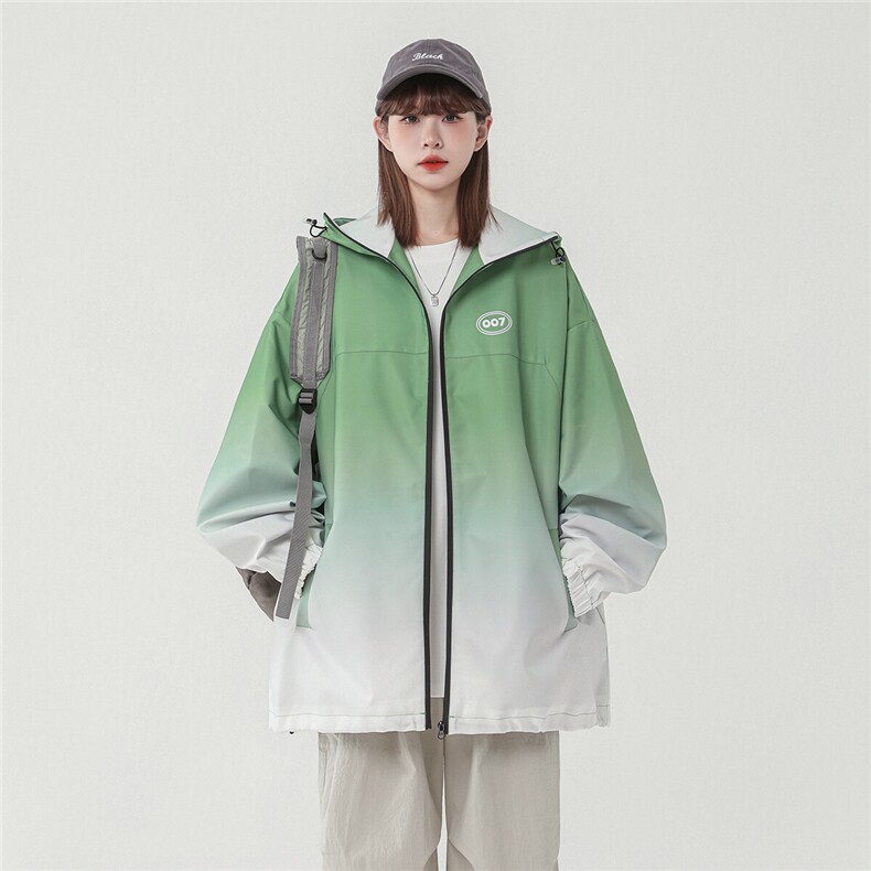 1中性风山系防水冲锋衣渐变色夹克女聚酯纤维JK77087P85控128,女装短外套,星座226-2