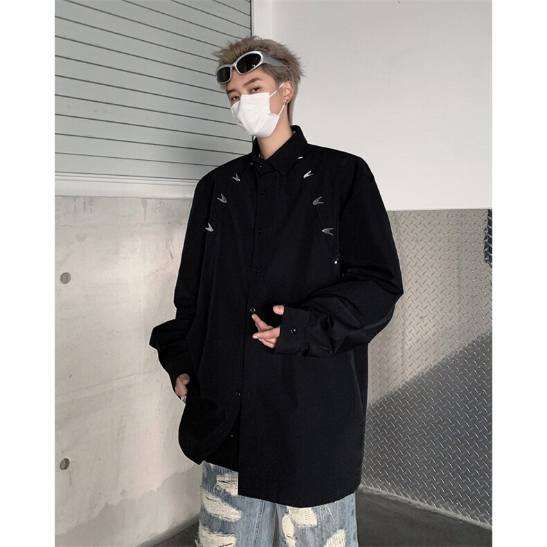 男装衬衫24春季金属设计感男休闲长袖衬衣衫 XZ514-2-202416-P78图片