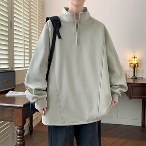 6592小码47大码52重磅大码高领半开胸拉链男士休闲卫衣图片