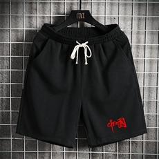 MK37276-P15冰丝短裤男士大码宽松休闲五分裤男运动中裤网格，男装休闲裤，电商A040A
