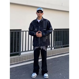 1506/QY80300/P44复得先生格子新款宽松休闲外套男韩版潮流衣服图片