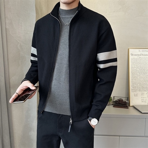 秋季简约休闲立领拼色毛衣拉链开衫 时尚休闲男款外套K6883-P135图片