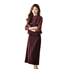 红小香风套装裙女2024秋季新款高级感气质马甲半身裙三件套，商品下架区，魅家