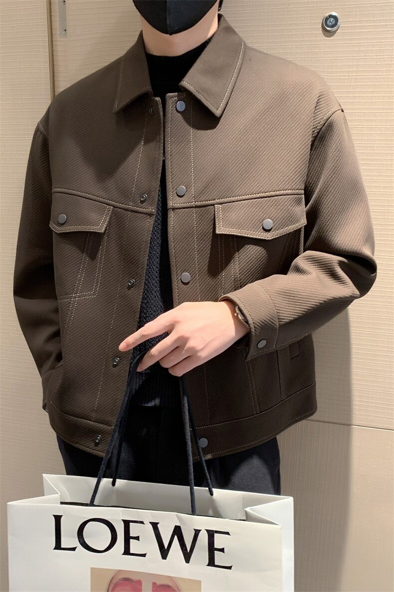 现货2025秋季社会小伙男明线工装斜纹夹克外套JK31P105控138,男装夹克,电商B276A
