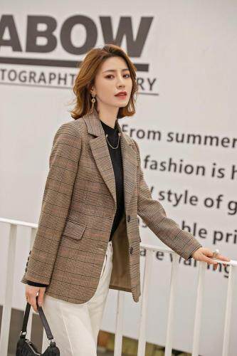 时尚格子外套，女装，一家人