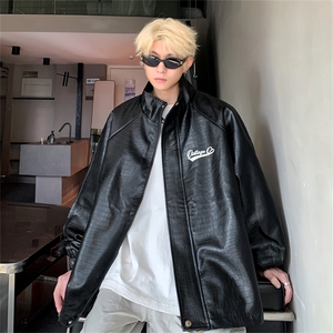 特P75限138加绒特P90美式机车皮衣情侣PU皮夹克小众设计外套PJ330图片