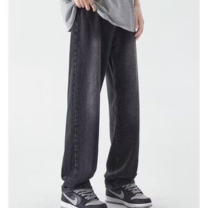 1506-1/K7601/P37个性字母牛仔裤嘻哈ins潮高街潮流痞帅长裤男女图片
