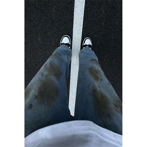 水洗做旧牛仔裤男美式复古宽松阔腿直筒拖地长裤炸街痞帅裤子图片
