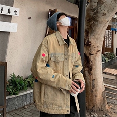 Mars网红美式街头黄泥水洗做旧复古牛仔衣JK5526P78，男装夹克，星座1116-2