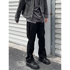 B221美式ins高街小众排扣直筒休闲西裤LK23008-P60控78，男装休闲裤，电商B221