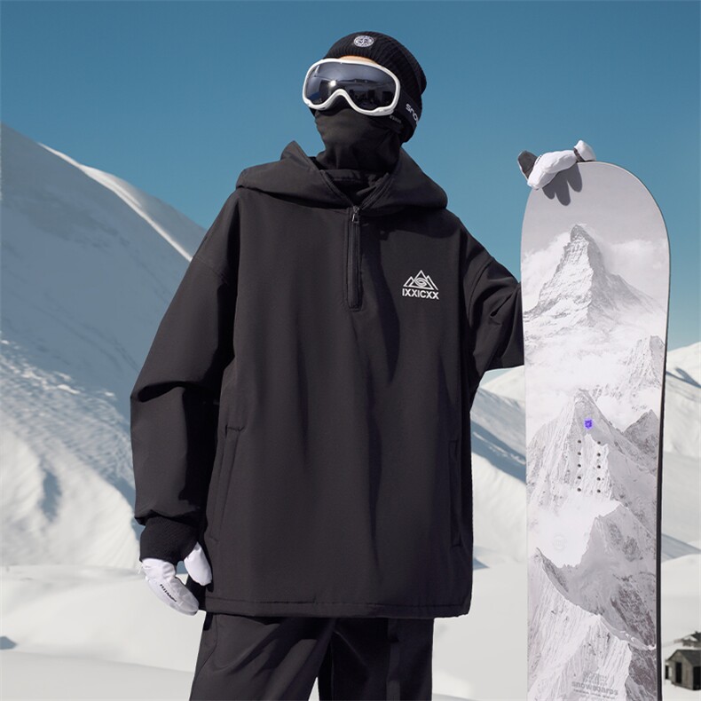 防风防水兔耳保暖滑雪服男女银狐绒大码设计感外套M38-P125控178,男装棉衣,电商A001