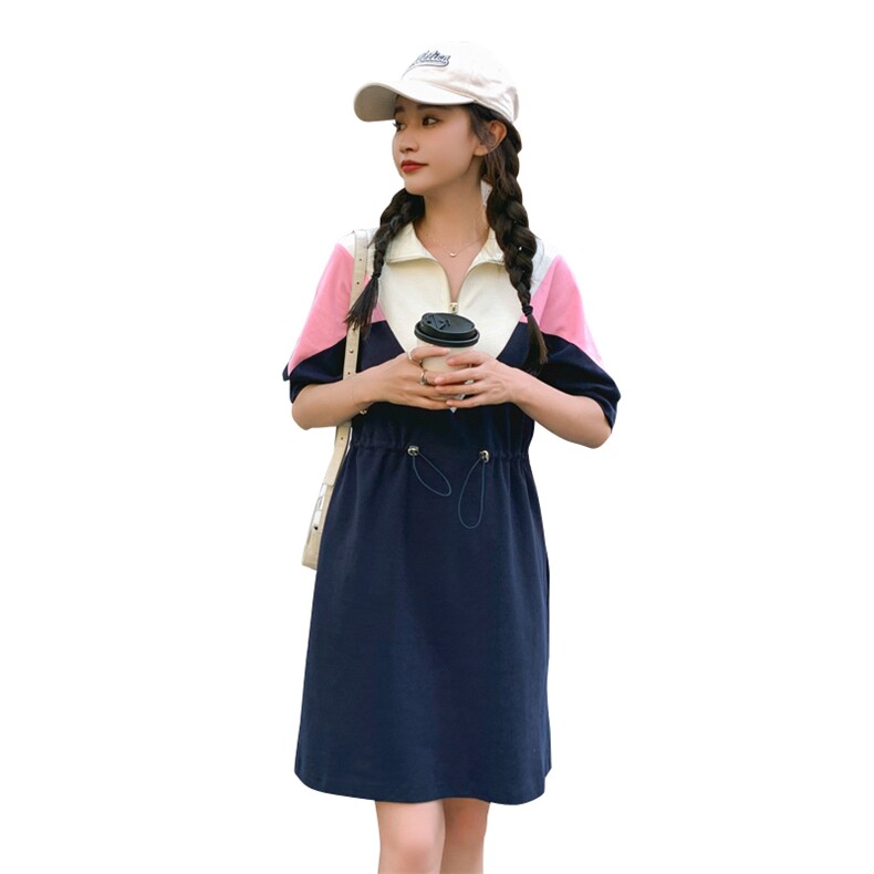 【活动2件9折】她系列专柜899元拼接运动连衣裙花溪2025年春季,商品下架区,帛香坊