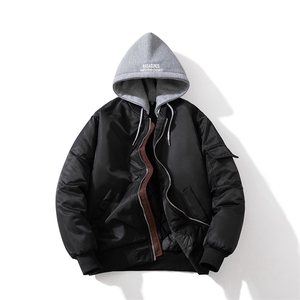 现货 2色秋冬带帽情侣外套飞行服外套棉服夹克图片