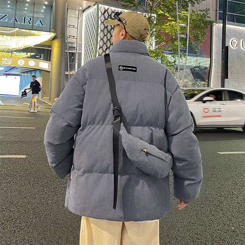 2023男冬季新款灯芯绒保暖棉衣防风宽松加厚大码棉服外套BYM09P85,男装棉衣,电商A086