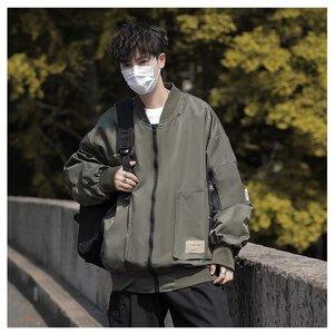 日系美式飞行员夹克男春秋季宽松工装棒球服潮牌ins百搭JK61-P68图片
