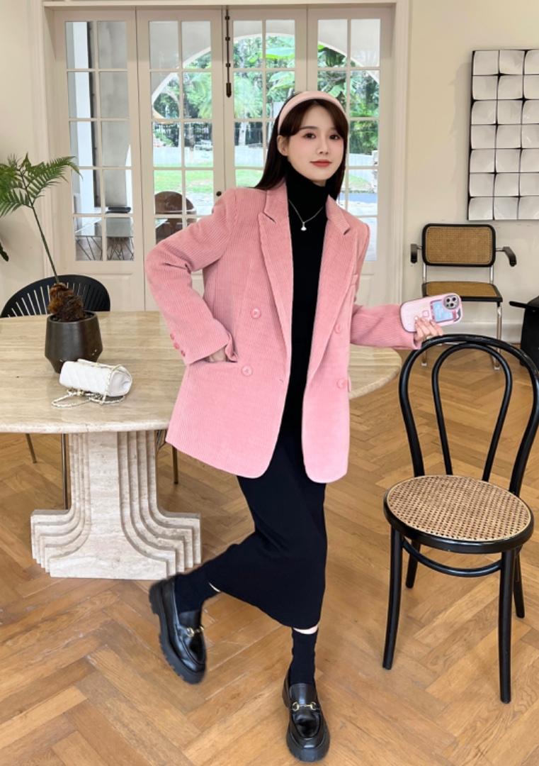 灯芯条西服外套+羽绒内胆,女装其它,登石木子