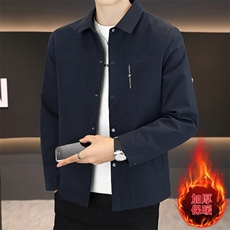 夹克男高品质翻领加棉加厚外套商务休闲青年上衣-加棉P130常规120，男装夹克，星座310B-3