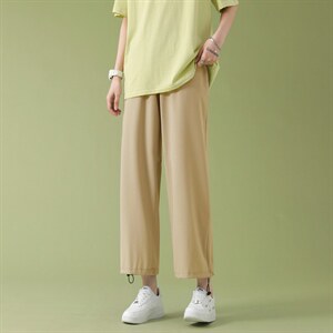 春夏宽松显高休闲裤冰丝垂感顺滑显瘦女长裤  2023-特批20图片