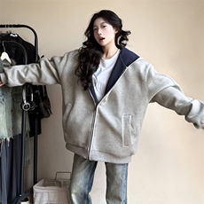 抖音得物高品质二开25秋冬美式重磅宽松结构双面连帽卫衣外套W68，男装卫衣，电商A486